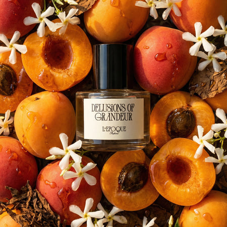 Delusions of Grandeur boozy EDP with apricot rum amber and sandalwood - L'Epoque Parfums